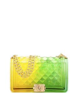 Fashion Handbag Jelly Crossbody Bag 7060PP YELLOW/GREEN